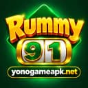 Rummy 91 tile illustration by Yono Game APK (not the official app icon)